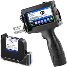 Load image into Gallery viewer, Handheld Inkjet Printer 1 in, E15-1 Portable Inkjet Printer with ER521 Black Ink Cartridge, Handheld Inkjet Printer Gun for Text QR Barcode Batch Number Logo Date Label Printer
