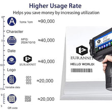 Load image into Gallery viewer, Handheld Inkjet Printer 1 in, E15-1 Portable Inkjet Printer with ER521 Black Ink Cartridge, Handheld Inkjet Printer Gun for Text QR Barcode Batch Number Logo Date Label Printer