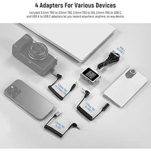 Load image into Gallery viewer, Neewer CM31 Wireless Lavalier Microphone with 8GB Storage 820ft Range 48KHz 24Bit Noise Cancelling Compatible with iPhone iPad Android PC Camera YouTube/TikTok Stream Podcast Interview