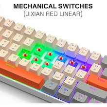 Load image into Gallery viewer, EVO Compact 61 Mechanical Gaming Keyboard - Rainbow Lighting Effect - Retro Style