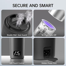 Load image into Gallery viewer, Dual Voltage Portable Electric Kettle Travel Hot Water for Tea, Coffee, 6 Temperature Controls and LCD Display, 316 Stainless Steel and 450ml, Auto Shut Off & Boil Dry Protection