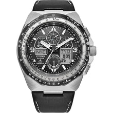 Load image into Gallery viewer, Citizen Men's Eco-Drive Promaster Skyhawk A-T Watch, Black Dial, Black Leather Strap, Atomic Timekeeping (Model: JY8149-05E)