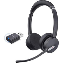Load image into Gallery viewer, Yealink WH64 Hybrid Dual Wireless Headset with DECT Dongle, 492ft Range,Teams Zoom,Skype, UC,Bluetooth On Ear Work Headphones with 3X Noise Cancelling Mic, 32H Talk Time, Office PC, Computer,IP Phone