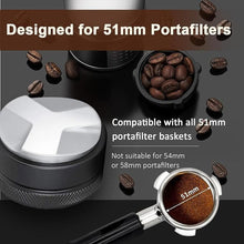 Load image into Gallery viewer, 51mm Adjustable Coffee Distributor & Tamper, Dual Head Coffee Leveler, Compatible with 51mm Delonghi Portafilter, 2-in-1 Espresso Hand Tamper with Adjustable Depth