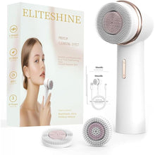 Load image into Gallery viewer, Electric Facial Cleansing Brush with Silicone and Bristle Brushheads,Face Cleansing Brush, Electric Face Scrubber Exfoliator,Face Wash Brush Machine,Rechargeable,Relief for Face Skin Issues