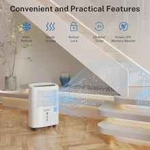 Load image into Gallery viewer, Yaufey 2024 Most Efficient Energy Star Dehumidifier for 2,000 Sq. Ft. Home, Basement and Large Room - Powerful, Quiet with Humidity Control, Timer, Drain Hose and Water Tank