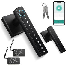 Load image into Gallery viewer, MINIA Modern Black Biometric Door Lock with Fingerprint, Anti-Peeping Password, Passcode Unlock, Fob Unlock for Home