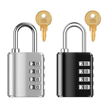Load image into Gallery viewer, 2 Pack Combination Padlock, Gate Lock with Key, 4 Digit Zinc Alloy Combination Lock with 10000 Combinations, Weatherproof Code Locks Outdoor for School, Gym Locker, Employee Locker, Shed, Fence
