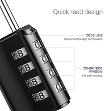 Load image into Gallery viewer, 2 Pack Combination Padlock, Gate Lock with Key, 4 Digit Zinc Alloy Combination Lock with 10000 Combinations, Weatherproof Code Locks Outdoor for School, Gym Locker, Employee Locker, Shed, Fence