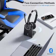 Load image into Gallery viewer, Wireless Headset with Mic for Work,Bluetooth Headset with Microphone (Noise Cancelling & Mute Button)Wireless Headphones with Mic for Work from Home/Office/PC/Call Center/Computer/Laptop/Teams/Zoom