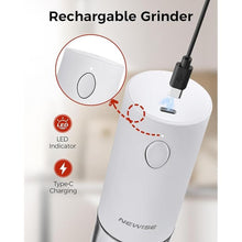 Load image into Gallery viewer, Electric Salt and Pepper Grinder Set, Rechargeable with LED Lights, Stainless Steel Automatic Pepper & Salt Mill, Adjustable Coarseness, Large Capacity, White