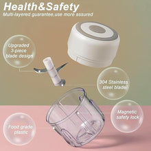 Load image into Gallery viewer, Electric Mini Garlic Chopper & Food Processor with Spoon & Brush - 2 Cup Portable Cordless Vegetable Blender, Onion Mincer with USB Charging for Baby Food, Chili, Herbs, Spices (White, 100+250ml)