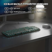 Load image into Gallery viewer, Quiet Keyboard Wired Membrane Keyboard Green, Full Size 104 Keys Typewriter Key Board with Number Pad, Blue LED Backlit, Round Keycaps, Cute Computer Keyboards (Dark Green)