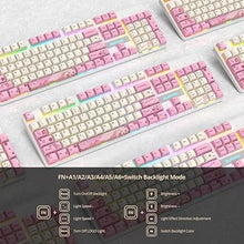 Load image into Gallery viewer, Wired Full Size Pink Mechanical Keyboard 104 Keys Creamy Keyboard with Number Pad, RGB Gaming Keyboard, Linear Red Switch, NKRO Mechanical Keyboard Full Size for Windows Laptop PC Gamer