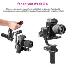 Load image into Gallery viewer, Vertical Mount L Bracket for Zhiyun Weebill-S Crane 2/3S DJI Ronin-S, Quick Release L Vertical Plate with Counterweights for Zhiyun Gimbal Stabilizer