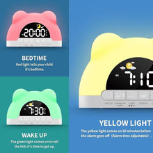 Load image into Gallery viewer, Alarm Clock for Kids, Sleep Training Clock for Toddlers, Wake Up Clock with Night Light,3 Brightness Levels, Dual Alarms, Sound Machine, Digital Clock for Boys, Girls, Bedroom, Birthday Gift