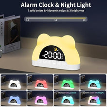 Load image into Gallery viewer, Alarm Clock for Kids, Sleep Training Clock for Toddlers, Wake Up Clock with Night Light,3 Brightness Levels, Dual Alarms, Sound Machine, Digital Clock for Boys, Girls, Bedroom, Birthday Gift