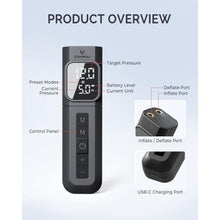 Load image into Gallery viewer, ETENWOLF P200 Electric Ball Pump 2000mAh Sports Air Pump with Digital Pressure Gauge for Basketball Soccer Volleyball (Black)