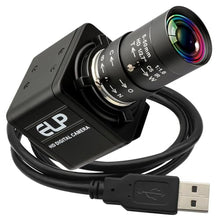 Load image into Gallery viewer, Global Shutter USB Webcam High Speed 5mp@50fps 1440P@60fps Industrial Video Camera with 5-50mm 10X Zoom Lens Variable Focus Close-up PC Camera CS Mount UVC