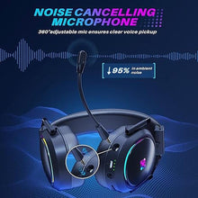 Load image into Gallery viewer, Wireless Gaming Headset for PS5 PS4, 2.4 Ghz Bluetooth Gaming Headphones with Noise Cancelling Microphone, Surround Sound Gamer Headsets for PC Mobile Laptop Xbox Nintendo Switch Mac
