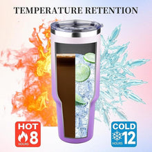 Load image into Gallery viewer, 40 oz Tumbler with Lids and Straws Double Wall Vacuum Insulated Tumbler Cup,Stainless Steel Leak-proof Thermal Tumbler Powder Coated Travel Coffee Mug for Cold and Hot Drinks,Gardient Purple