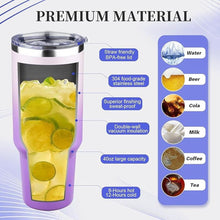 Load image into Gallery viewer, 40 oz Tumbler with Lids and Straws Double Wall Vacuum Insulated Tumbler Cup,Stainless Steel Leak-proof Thermal Tumbler Powder Coated Travel Coffee Mug for Cold and Hot Drinks,Gardient Purple