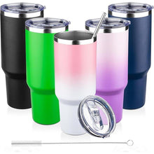 Load image into Gallery viewer, 40 oz Tumbler with Lids and Straws Double Wall Vacuum Insulated Tumbler Cup,Stainless Steel Leak-proof Thermal Tumbler Powder Coated Travel Coffee Mug for Cold and Hot Drinks,Pink White