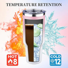 Load image into Gallery viewer, 40 oz Tumbler with Lids and Straws Double Wall Vacuum Insulated Tumbler Cup,Stainless Steel Leak-proof Thermal Tumbler Powder Coated Travel Coffee Mug for Cold and Hot Drinks,Pink White