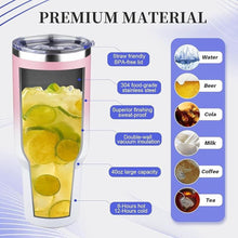 Load image into Gallery viewer, 40 oz Tumbler with Lids and Straws Double Wall Vacuum Insulated Tumbler Cup,Stainless Steel Leak-proof Thermal Tumbler Powder Coated Travel Coffee Mug for Cold and Hot Drinks,Pink White