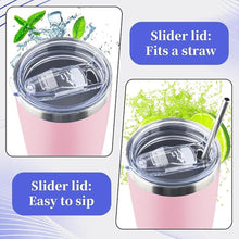 Load image into Gallery viewer, 40 oz Tumbler with Lids and Straws Double Wall Vacuum Insulated Tumbler Cup,Stainless Steel Leak-proof Thermal Tumbler Powder Coated Travel Coffee Mug for Cold and Hot Drinks,Pink White