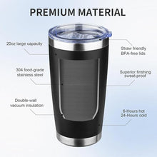 Load image into Gallery viewer, 20oz Tumbler with Lid and Straw Double Wall Powder Coated Vacuum Insulated Coffee Tumbler Stainless Steel Insulated Travel Coffee Mug Spill-Proof Thermal Cup for Hot and Cold Beverage,Black