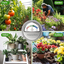 Load image into Gallery viewer, Naiades Soil Moisture Meter, Silver Plant Water Monitor, Hygrometer Sensor for Gardening Farming, Indoor and Outdoor (No Battery Required)
