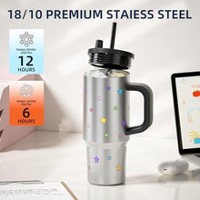 Load image into Gallery viewer, SDGA 24 OZ Leak Proof Tumbler with Handle, Ceramic Lined Insulated Travel Coffee Mug with Lid and Straw, Insulated Metal Water Bottle Stainless Steel, Ice Coffee Thermal Cup BPA Free for Women, Star