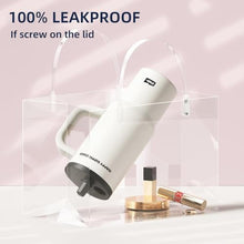 Load image into Gallery viewer, SDGA 24 OZ Stainless Steel Tumbler with Lid and Straw, Coffee Travel Mug with Handle Spill Proof Spill Resistant, Resuable Water Bottle, Insulated Tumbler Cup for Women, BPA Free, White