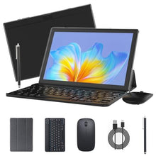 Load image into Gallery viewer, Aheadlink Android Tablet 10 inch 2 in 1 Tablets with Keyboard, 12GB RAM 128GB ROM 1TB Expand, Quad-Core 2.0Ghz CPU, 5G WiFi 6, BT5.0, 1280x800 HD Touchscreen, 6000mAh, Widevine L1, GMS Tablet, Black