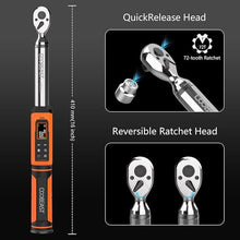 Load image into Gallery viewer, Digital Torque Wrench, 3/8 Drive, 1.5-99.5 Ft-lbs./2-135Nm, Bike Motorcycle Car