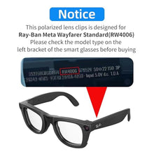 Load image into Gallery viewer, RCstyle Polarized Clip Compatible with Ray-Ban Meta Wayfarer (RW4006 Size M Standard 50-22) Smart Glasses Color Changing Clip Set (Brown, Dark Green)