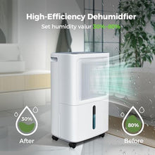 Load image into Gallery viewer, 2,500 Sq.Ft Dehumidifier for Basement with Drain Hose, 31 Pint Dehumidifiers for Home with 3 Modes, Smart Humidity Control & Display, 24HR Timer, Auto Defrost for Large Room, Bathroom,Bedroom