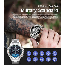 Load image into Gallery viewer, Military Smart Watch for Men(Answer/Dial Calls),1.39''HD Touchscreen,5ATM Waterproof Fitness Watch,100 Sports Modes, with Blood Pressure/Heart Rate/SpO2 for Android/iOS Smart Watch Silver