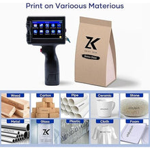Load image into Gallery viewer, CHIKYTECH Upgrading Portable Handheld Inkjet Printer ZK-1691 with 4.3 Inch Touch Screen Quick-Drying Ink Cartridge Handheld Inkjet Printer for Any Surfaces (Support 28 Languages.)
