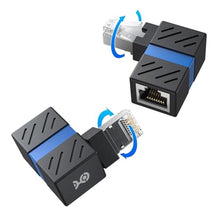 Load image into Gallery viewer, Cable Matters 2-Pack 10Gbps 360° Rotatable Cat 6A Right Angle Ethernet Adapter, Cat6A RJ45 Ethernet Adapter Male to Female