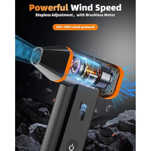 Load image into Gallery viewer, Compressed Air Duster, 130000PRM Cordless Electric Air Duster with LED Light, Multi-Gear Adjustment Mini Blower with Rechargeable Battery, Dust Blower for Car, Computer, Keyboard, Outdoors, House