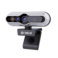 Load image into Gallery viewer, TOALLIN 2K QHD Webcam with Windows Hello, Facial Recognition Web Camera, 5 Million Pixels, Auto-Focus Computer Camera, USB Webcam with Microphone & Privacy Shutter