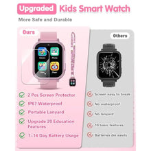 Load image into Gallery viewer, Kids Waterproof Smart Watch Girls Toys Age 6-8, Kids Watch with 32 Games Dual Camera HD TouchScreen Music Habit Tracking Alarm Pedometer Christmas Birthday Gifts Ideas for Girls 3-12 Year Old(Pink)