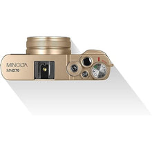 Load image into Gallery viewer, Minolta MND70 Retro 48 MP Autofocus Digital Camera with 5K Ultra HD Video, Rear Selfie Lens & WiFi, Gold
