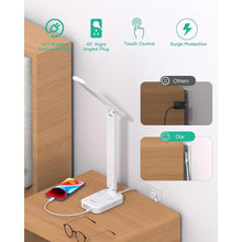 Load image into Gallery viewer, Power Strip with LED Desk Lamp, PD 30W Touch Desk Lamps, 4 Outlets 4 USB Ports(2 USB C) Small Desk Lamp 5FT Extension Cord Table Lamp for Home Office College Dorm Room Essentials Bedroom Bedside Study