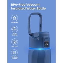 Load image into Gallery viewer, WATERH Smart Water Bottle with Reminder to Drink Water, 24oz BPA-Free Stainless Steel Vacuum Insulated Water Bottle, Wide Mouth Water Tracker Bottle with APP, Ideal for Gift - Blue