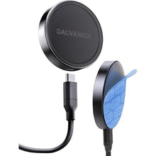 Load image into Gallery viewer, Galvanox Stick-On Magnetic Wireless Charger, Compatible with MagSafe (15W) iPhone Fast Charging, Low-Profile Pad for Wall, Home Office, Magnet Car Mount with Removable USB-C (Adhesive Mounting)