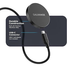 Load image into Gallery viewer, Galvanox Stick-On Magnetic Wireless Charger, Compatible with MagSafe (15W) iPhone Fast Charging, Low-Profile Pad for Wall, Home Office, Magnet Car Mount with Removable USB-C (Adhesive Mounting)