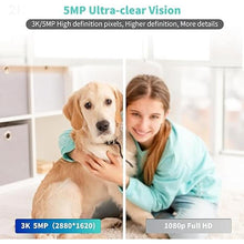 Load image into Gallery viewer, Alaga Security Camera for Home 5MP,5G and 2.4G WiFi,360° Pan 3K Human Pet Motion AI,Night Vision, Speaker,Compatible with Alexa and Google Assistant